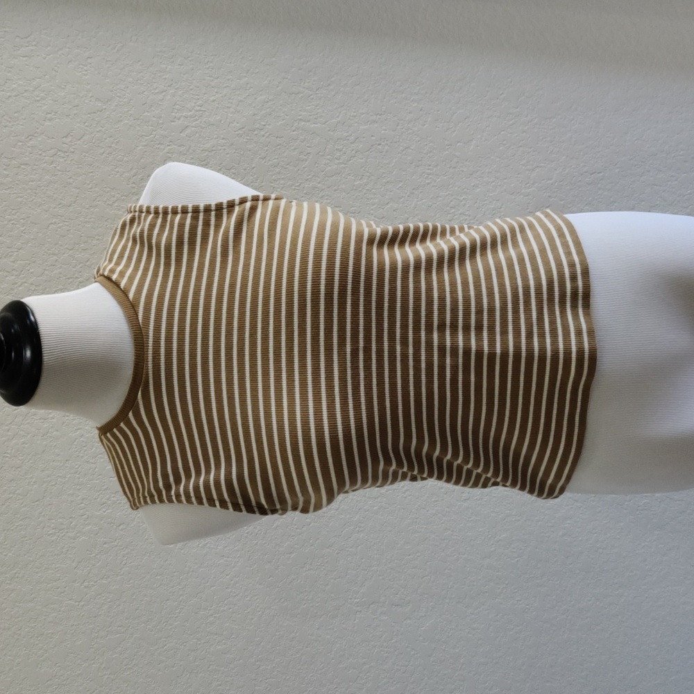 Boden striped ribbed tank top - camel